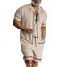 Men's Clothing 3D Digital Print Short Sleeve Shirt And Shorts Set American Style Summer Casual_viptrois.com