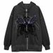Street Hip-Hop Angel Butterfly Print Black Zipper Hoodie 2022 Y2K Harajuku Jacket Sweatshirt For Women_viptrois.com