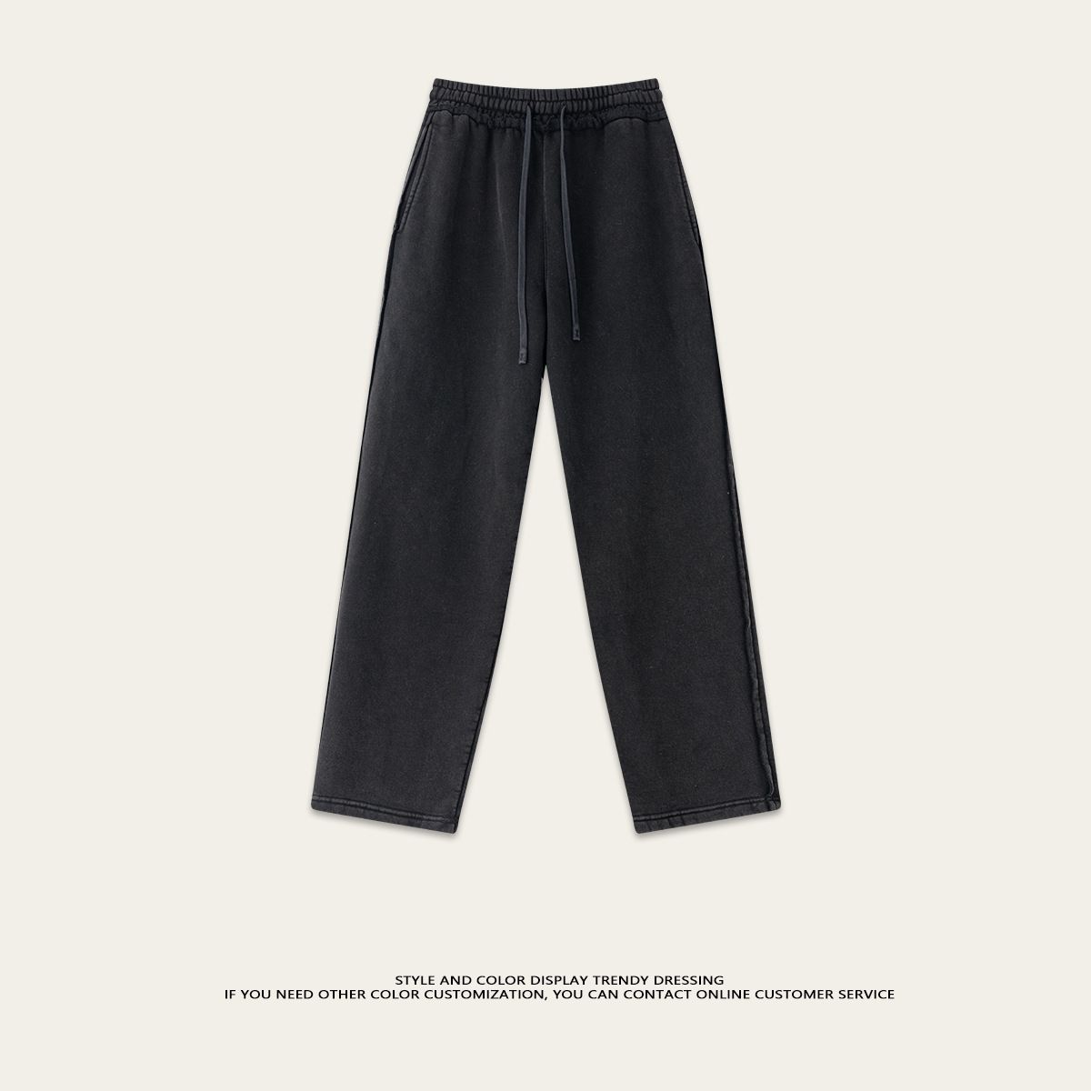 Men's Clothing Street Style Fashion Brand Retro Batik Distressed High Weight Straight Trousers Sweatpants Men_viptrois.com