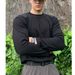 "Classic Fit Long Sleeve T-Shirt For Men - Solid Color, Polyester Blend, All-Season Staple With Contrast Stitching (Sizes M-5XL)"_viptrois.com