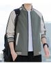 New Autumn Baseball Collar Jacket For Men – Slim Fit Two-Stripe Cotton Blend Bomber (M-5XL, White/Black/Green)_viptrois.com