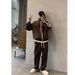 Men's Hong Kong Style Drop Shoulder Hoodie & Jogger Set – Oversized Streetwear Loungewear (Black/Navy/Brown, M-3XL)_viptrois.com