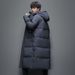 Men's Clothing Long Over The Knee Fur Collar Down Jacket Plus Velvet Thickened Casual Jacket Down Jacket Men's Warm Trendy TikTok Kuaishou_viptrois.com