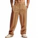 Men's Linen Casual Pants - Relaxed Fit Straight-Leg Trousers With Breathable Fabric For Autumn & Spring_viptrois.com