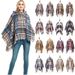Unisex Cloak Spring and Autumn winter bristle over check with hood cape_viptrois.com