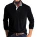 Men's Long Sleeve Polo Shirt - Classic Slim Fit Casual T-Shirt For Autumn & Winter, Breathable & Moisture-Wicking, Solid Color Workout Top_viptrois.com