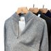 Men’s Zip-Up Knit Cardigan – Semi-Turtleneck Lightweight Sweater (M-3XL, Light Grey/Dark Grey/Beige/Navy)_viptrois.com
