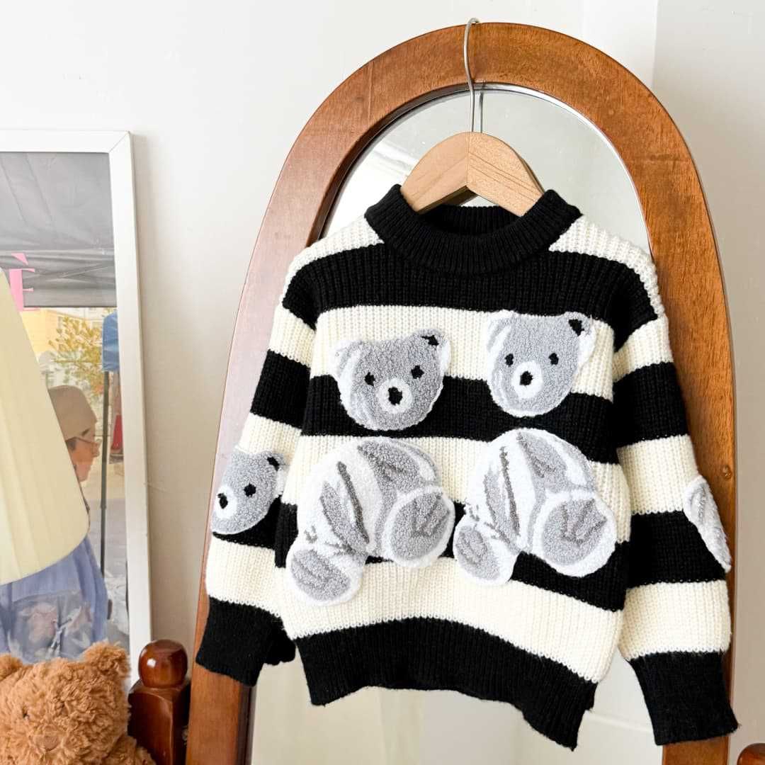 Mother & Kids Children's Winter Sweater Bottoming Shirt Autumn And Winter Round Neck Long Sleeve Suit Thick Trendy Children's Clothing Warm Clothes_viptrois.com