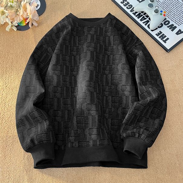 Men's Retro Full-Print Sweatshirt Cleanfit Style Round Neck Loose Fit Casual Pullover Spring Autumn Streetwear_viptrois.com