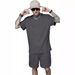 Men's Athletic Lounge Set – Minimalist Cotton-Blend T-Shirt & Mid-Thigh Shorts 2-Piece Outfit (S-XXXL, 5 Neutral Colors)_viptrois.com