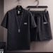 Men's Summer Outfit 2-Piece Set Fashion Casual Short Sleeve T-Shirt And Shorts For Teen Boys Youth Comfortable Athletic Streetwear_viptrois.com