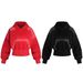 Unique Beaded Design Personality Short Hoodie Unisex Rock Trend Loose Pullover_viptrois.com