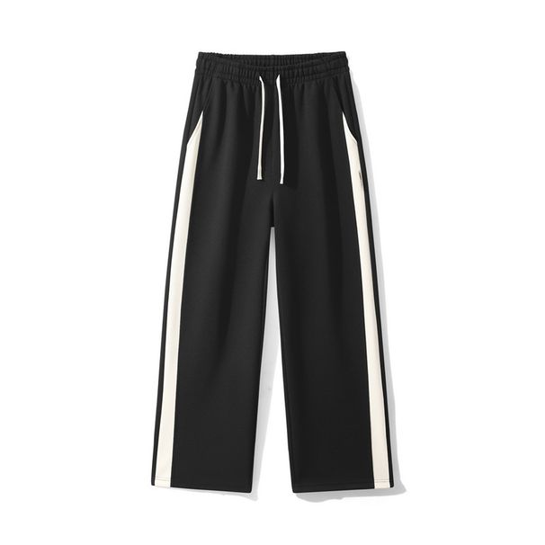 Men's Clothing Straight Leg Loose Fit High Street Style Comfortable Cotton Trousers For Spring Summer (Black, Light Gray, Beige, Navy Blue)_viptrois.com
