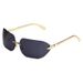 Snake Pattern Metal Frame Sunglasses - Windproof UV400 Protection Large Frame Slim Sunglasses For Men & Women_viptrois.com