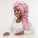 Baby Sleeping Cap Bow Elastic Ribbon Silk Children's Satin Hat Bonnet_viptrois.com