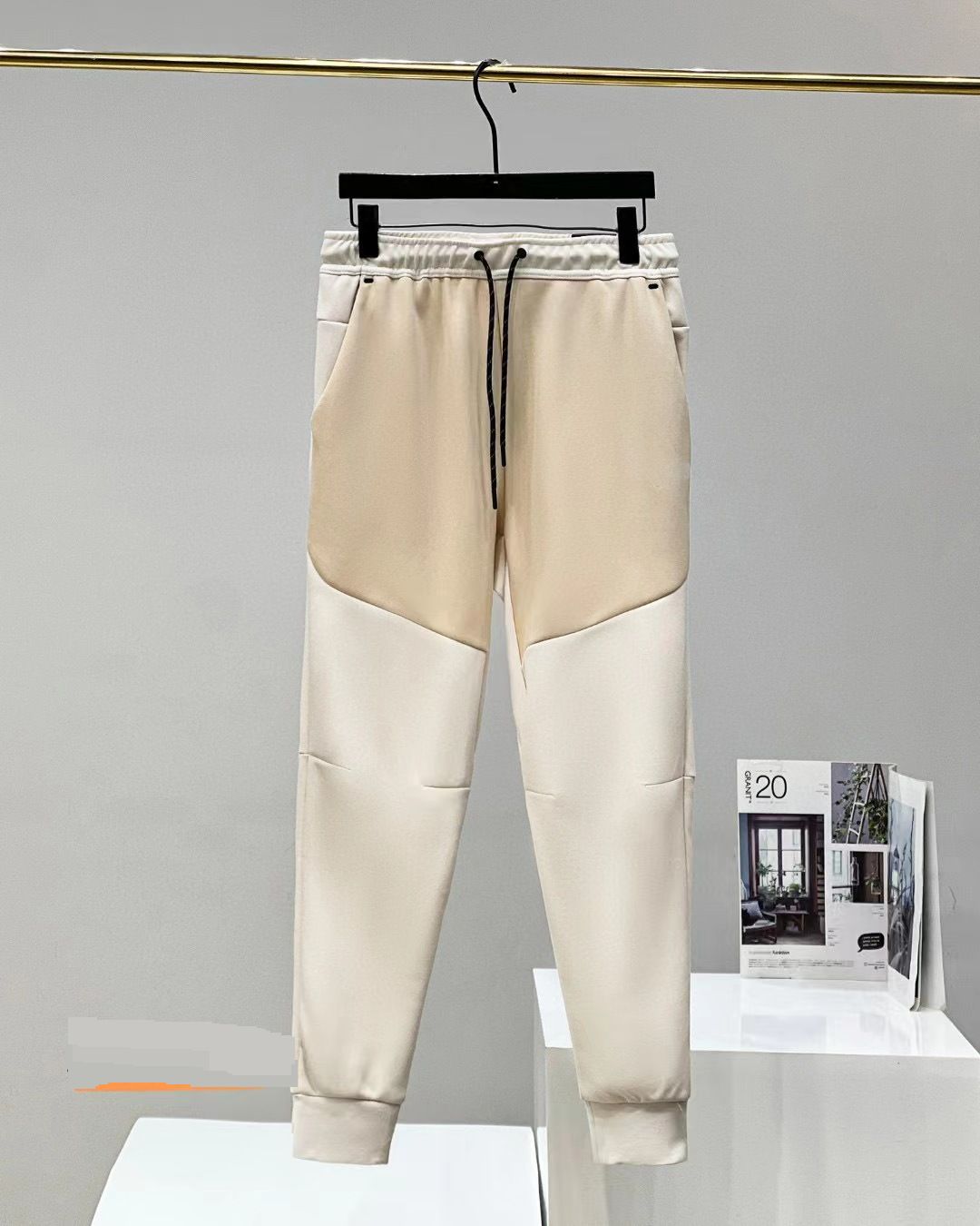 Men's Clothing New Men's Knitted Back Tapered Sweatpants Sports Leisure Training Pants_viptrois.com