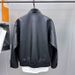 Men's Clothing Casual Leather Jacket Stand Collar Pu Quilted Leather Jacket Workwear Loose Men's Cotton Jacket_viptrois.com