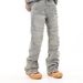 Men's Clothing Retro Heavyweight Distressed Line Bearded Jeans Men's Cleanfit Washed Slimming Pants_viptrois.com