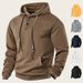 Men's Casual Pullover Hoodie - Oversized Streetwear Sweatshirt With Side Pockets (Black/Grey/Yellow/White/Navy/Coffee, S-XXXL)_viptrois.com