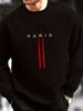 Men's Loose And Casual Fashionable Paris Letter Pattern Printed Round Neck Long Sleeved Sweatshirt Suitable For Autumn And Winter Wear_viptrois.com
