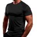 2024 Cross-Border Trade Solid Color European And American Men's Crew Neck Shirt Summer Quick-Dry Breathable Casual_viptrois.com