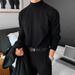Fashionable Winter And Autumn High-end Semi-collared Sweater For Men, Loose And Casual Pure Color Knitted Base Layer Shirt_viptrois.com