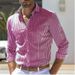 Men's Long Sleeved Striped Shirts Button Down Casual Stylish Comfortable Style 23 Perfect For Vacation Look_viptrois.com