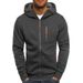 Men's Clothing Fleece-Lined Zip-Up Hoodie With Stand Collar Athletic Casual Pullover (White Wine Red, Navy, Army Green, Light Gray, Dark Gray)_viptrois.com