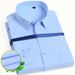 Men's Long Sleeve Business Shirt – Professional White & Striped Dress Shirt For Office, Work Uniform, Interviews_viptrois.com
