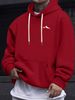 Men's Autumn And Winter Casual Fashion Loose Hooded Sweatshirt Mountain Print Warm Long Sleeved Pullover_viptrois.com