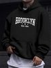 Men's Autumn And Winter Casual Fashionable Loose Hooded Sweatshirt With Letter Pattern Printed Warm Long Sleeved Pullover_viptrois.com