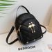 Quilted Floral Backpack - Stylish Laptop Bag With Metal Decorations Cute & Spacious School Bag For Women & Girls_viptrois.com
