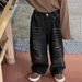 24 Spring New Small And Medium Sized Children's Boys Korean Children's Clothing Sand Washed Old Soft Hole Black Loose Jeans Trousers_viptrois.com