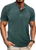 2025 Designer's New Men's T-shirt Men's Short Sleeved Henry Collar Basic Shirt T-shirt Round Neck Button Summer Shirt_viptrois.com