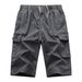 Summer Cotton Men's Casual Seven Piece Large Size Elastic Youth Workwear Shorts, Checkered Pattern_viptrois.com