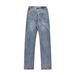 Men's Clothing Retro 2025 Style Trendy Street Washed Blue Design Straight Slim Men's Denim Trousers_viptrois.com