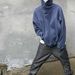 "Grailz Oversized Hoodie – Minimalist High-Street Pullover With Button Placket & Dropped Shoulder (Black/Midnight Blue/Sage Gray/)"_viptrois.com