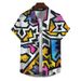 Men's Clothing Shirt Short Sleeve Tops Graffiti Print Clothing Vacation Casual Shirt_viptrois.com