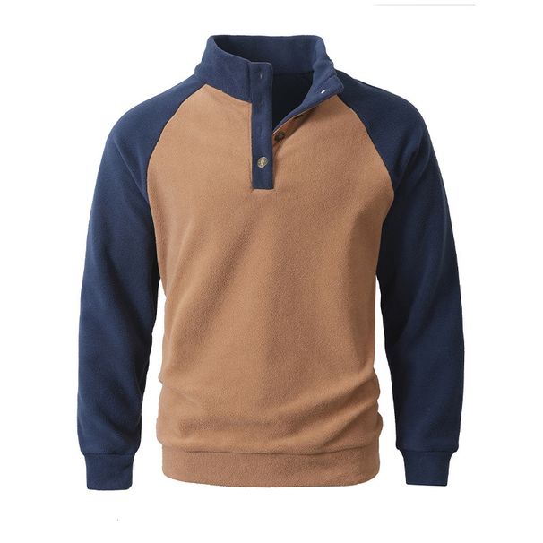 Men's Casual Stand Collar Sweatshirt Jacket – 4-Button Pullover, Lightweight & Breathable (S-XXL, Multiple Color Options)_viptrois.com