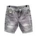 Summer New Denim Shorts Five Quarter Brand Slightly Wide Printed Trendy Korean Version Elastic Tear Hole Middle Men's_viptrois.com
