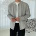 Pure Turn-down Collar Single-breasted Knitted For Men, Spring And Autumn American Style, New Simple Solid Color Casual Loose_viptrois.com