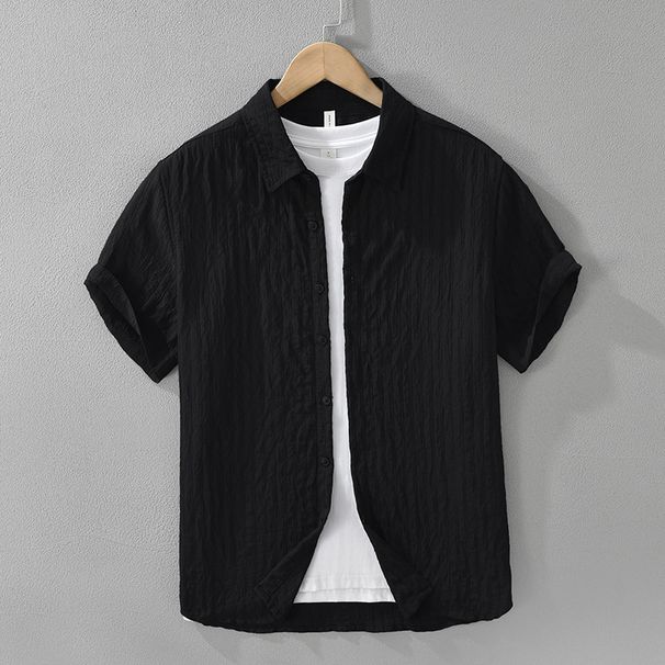 Lightweight Summer Short Sleeved Shirt For Men, Versatile, Artistic, Casual, Loose And Breathable Top_viptrois.com