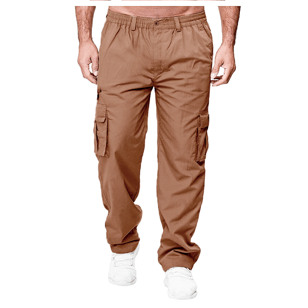 Men's clothing men's new multi-pocket casual straight loose multi-color overalls trousers sports fitness pants outdoor trousers_viptrois.com