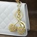Bag Charm Factory Direct Sales Jewelry Full Of Diamond Cherry Bag Keychain Fruit Cherry Fashion Pendant Wholesale_viptrois.com