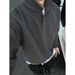 Dark Gray Sweater Men's Spring And Autumn High-end Inner Long-sleeved Bottoming Shirt American Retro Lapel Jacket_viptrois.com