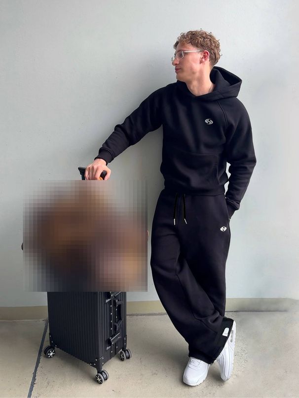 Men's Trendy Embroidered Logo Sweatpants And Jacket Set_viptrois.com