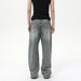Men's Clothing Retro Distressed Raw Edge Design High Street Versatile Casual Straight Loose Jeans Trend_viptrois.com