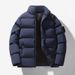 New Autumn And Winter Trend Thickened Clothes Bread Stand Neck Coat Men's Cotton_viptrois.com