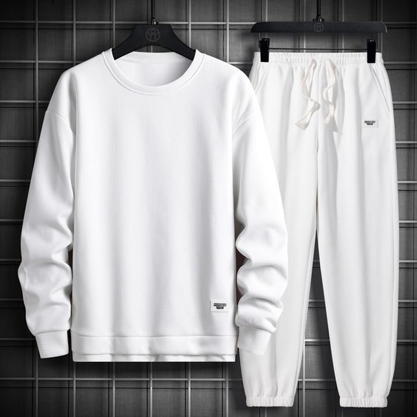 "Men's Trendy Waffle-Knit Sweatsuit Set Relaxed Fit (15 Color Combos) – 100% Polyester M-3XL"_viptrois.com