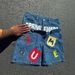 Men's Clothing Y2k High Street Fashion Brand Fashion Hip Hop Collage Double Waist Fake Two Piece Five Point Jeans Mid Length Pants For Men And Women_viptrois.com